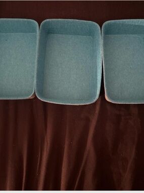 Set of 3 blue storage drawer organizers